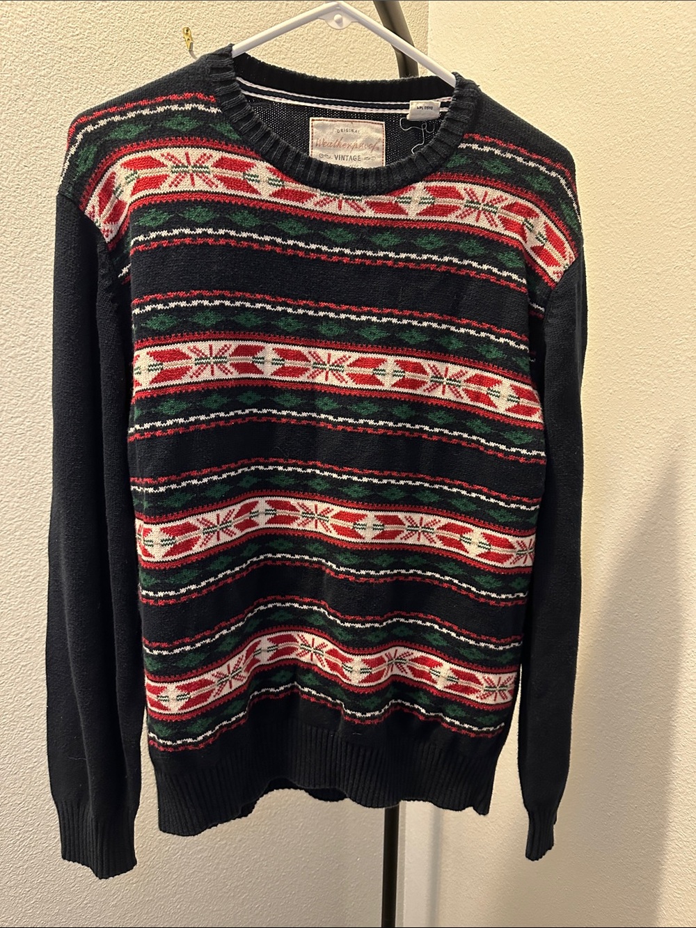Weatherproof Vintage Men’s Large 100% Cotton Fair Isle Nordic Sweater